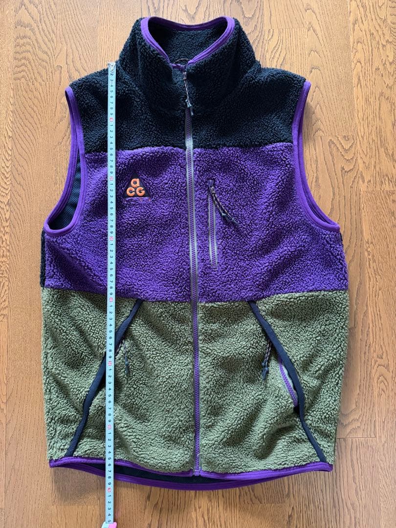 NIKE ACG フリースベスト 紫/緑/黒