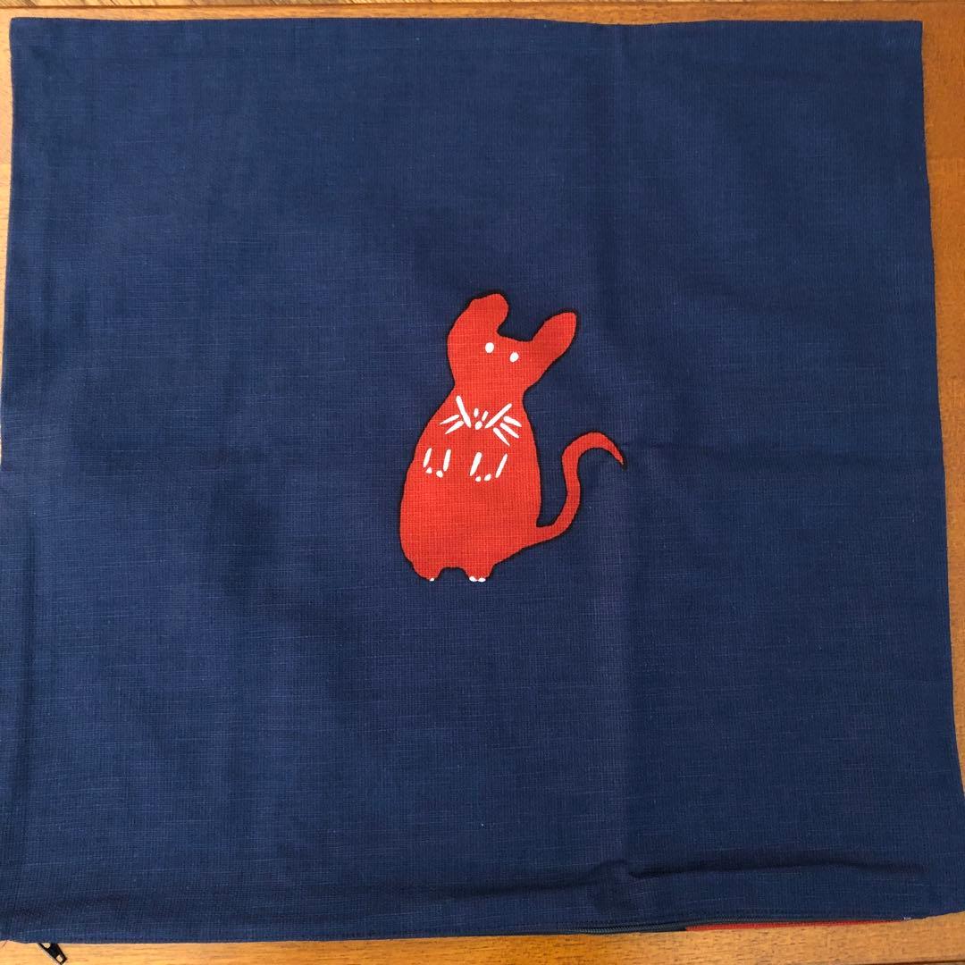 柚木沙弥郎　クッションカバー　ねこ　ねずみ