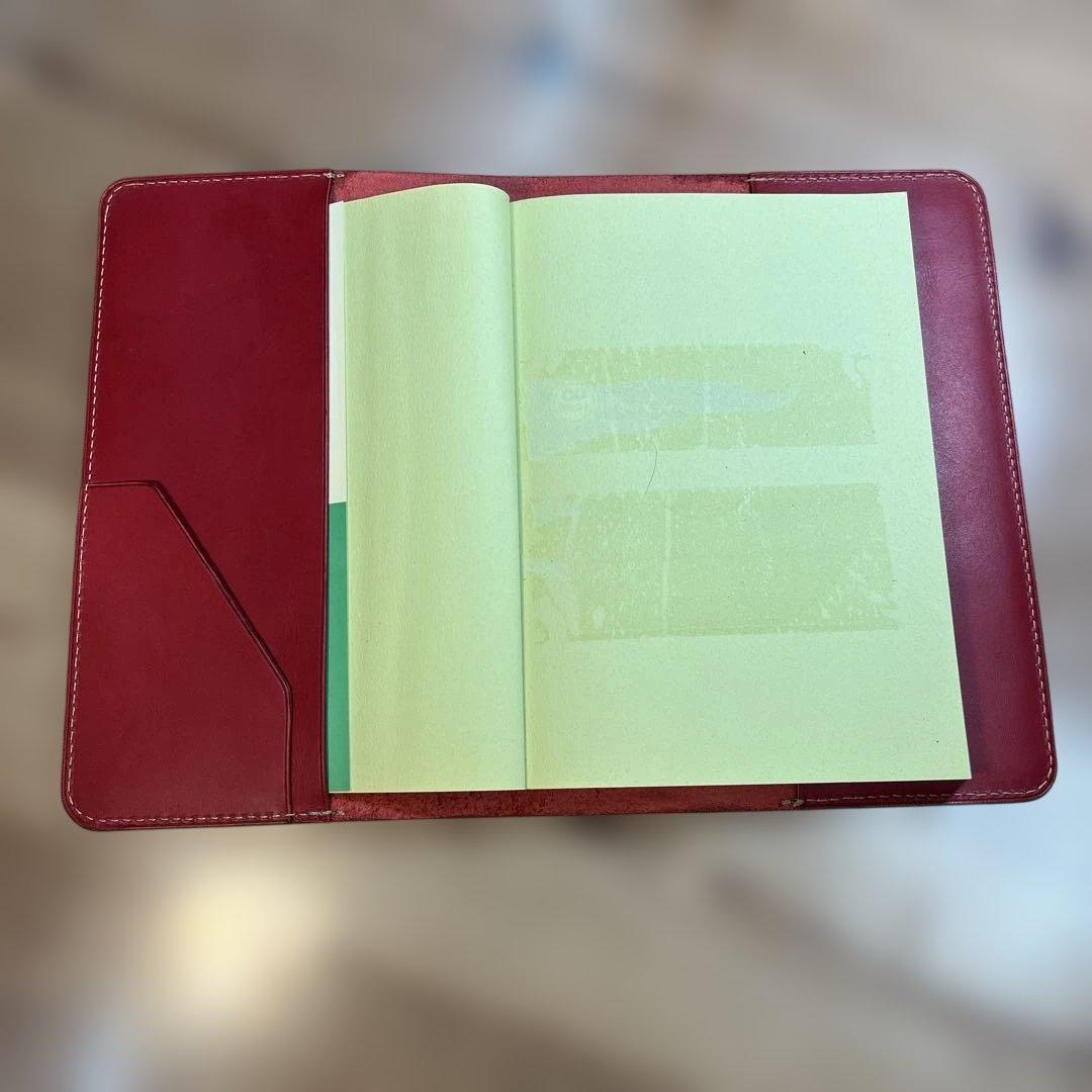 【ちよぴー様オーダー品】A5 ブックカバー レッド ブラウン ペンケース