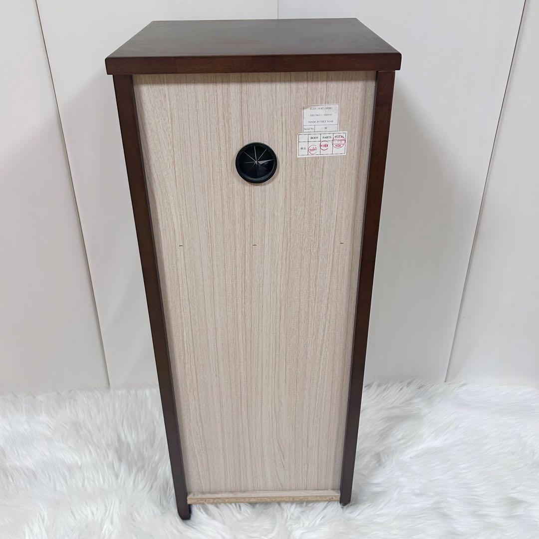 スリム収納　天然木　ELSA エルサ　幅34 電話台　FAX台 プリンター台