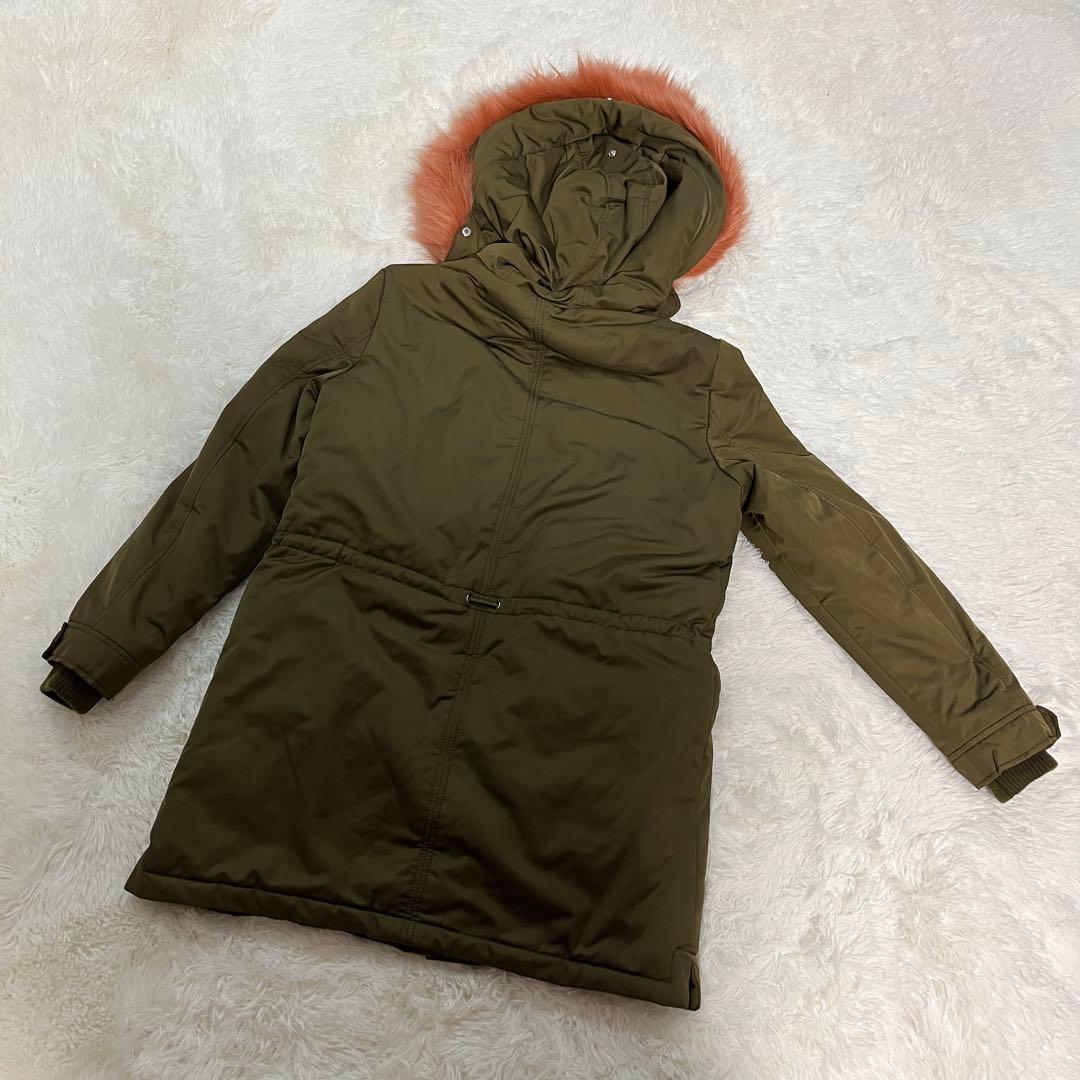美品　ZARA ピンクファー モッズコート M N3B カーキ　ザラ　77302