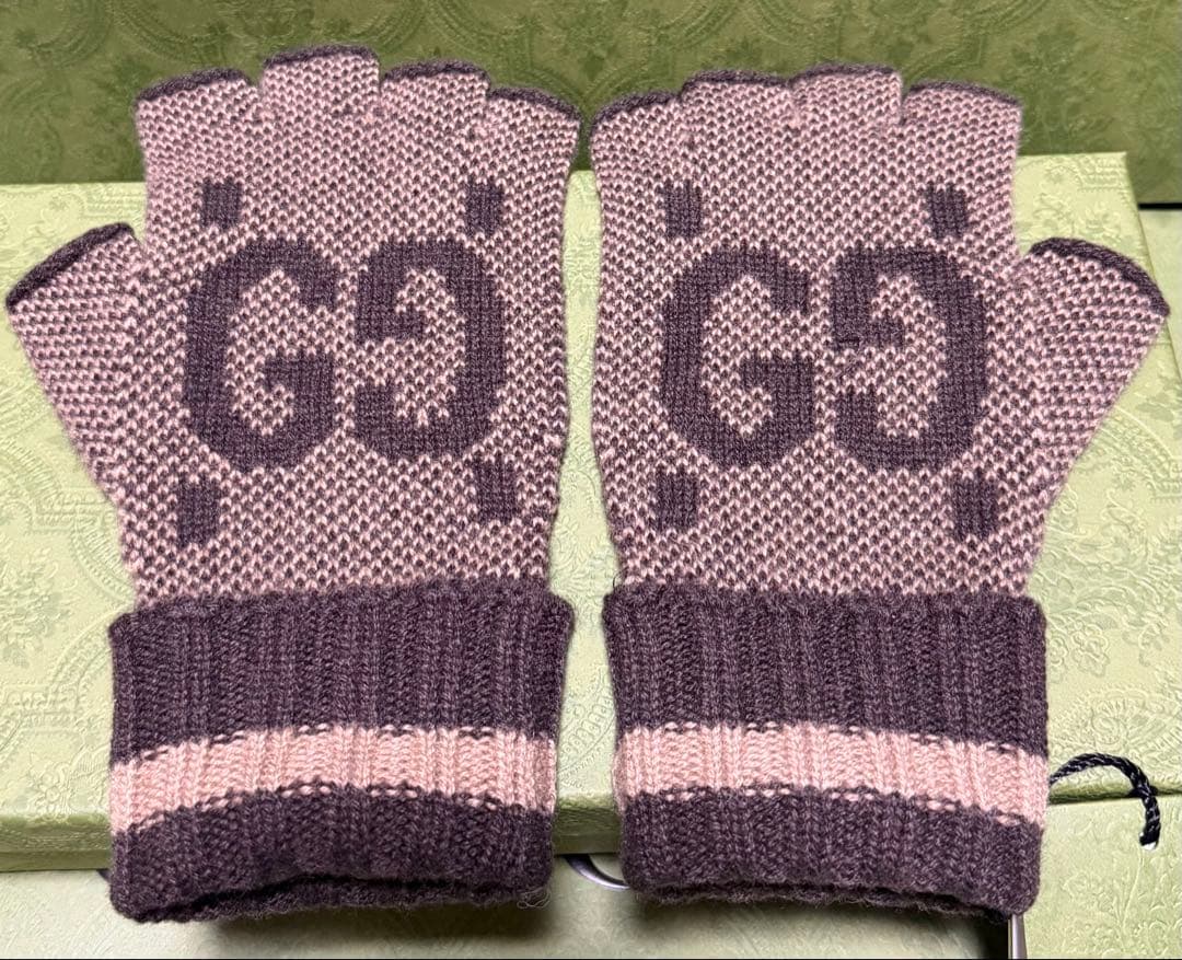 新品 GUCCI グッチ GG カシミヤ フィンガーレス 手袋 スマホ可 S