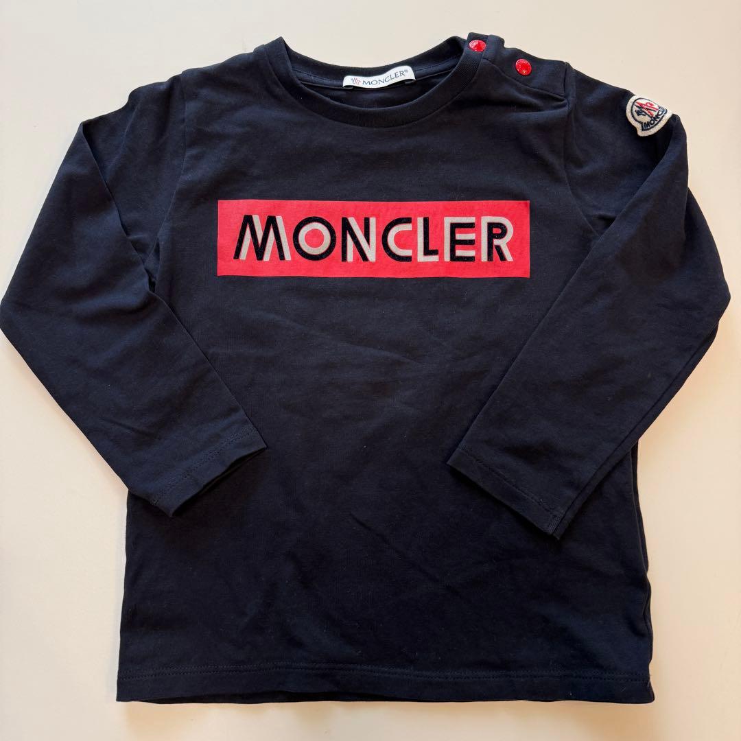 【極美品】MONCLER モンクレール　ネイビー ロゴ Tシャツ 2A 95cm