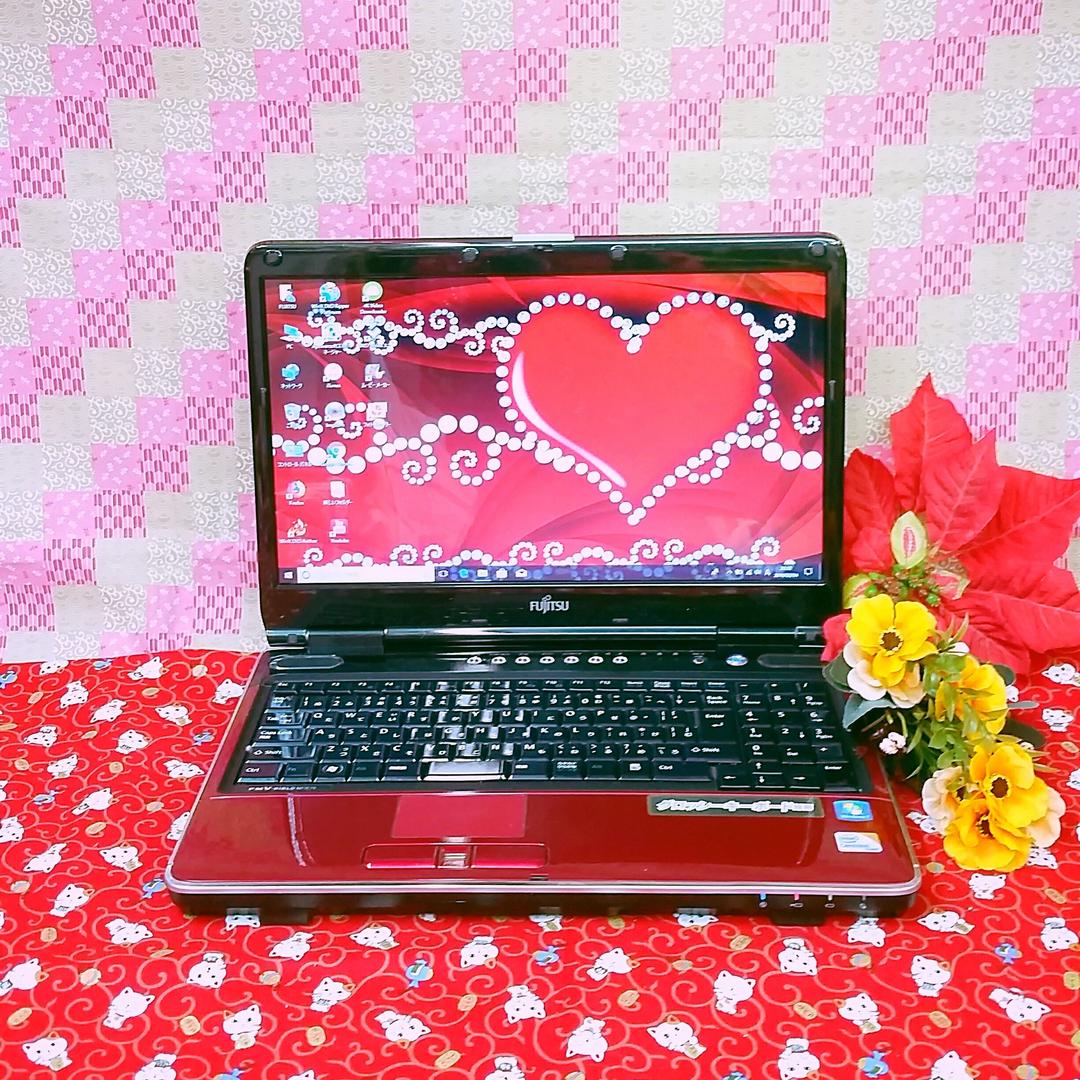 極上品/美品/大容量500GB！最新Win10搭載！レッド色/動画&画像編集