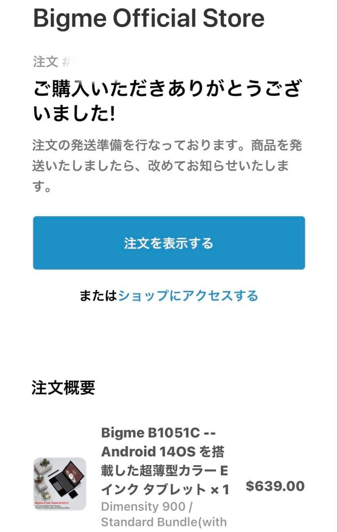 電子書籍リーダー本体 Bigme B1051C RAM6GB ROM128GB