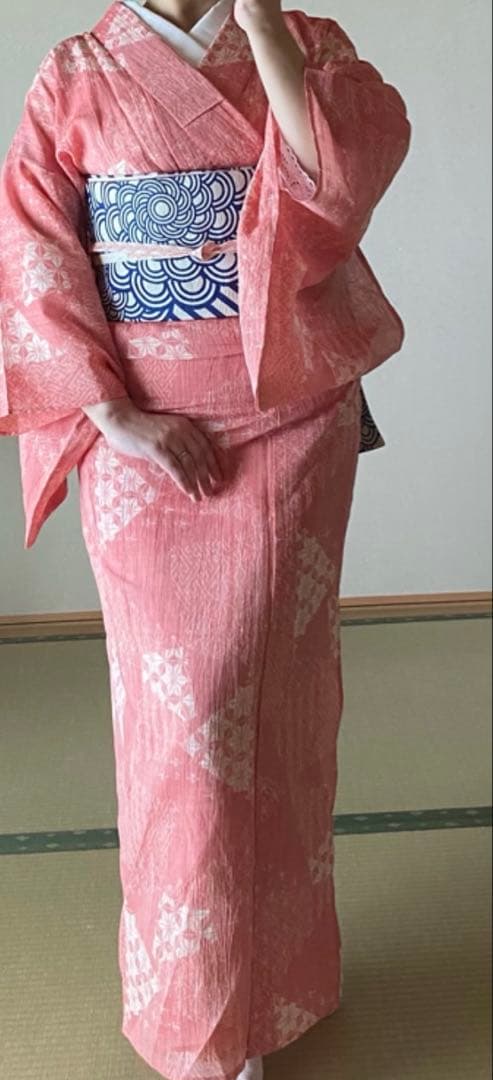 小千谷縮　リユース　浴衣　夏着物