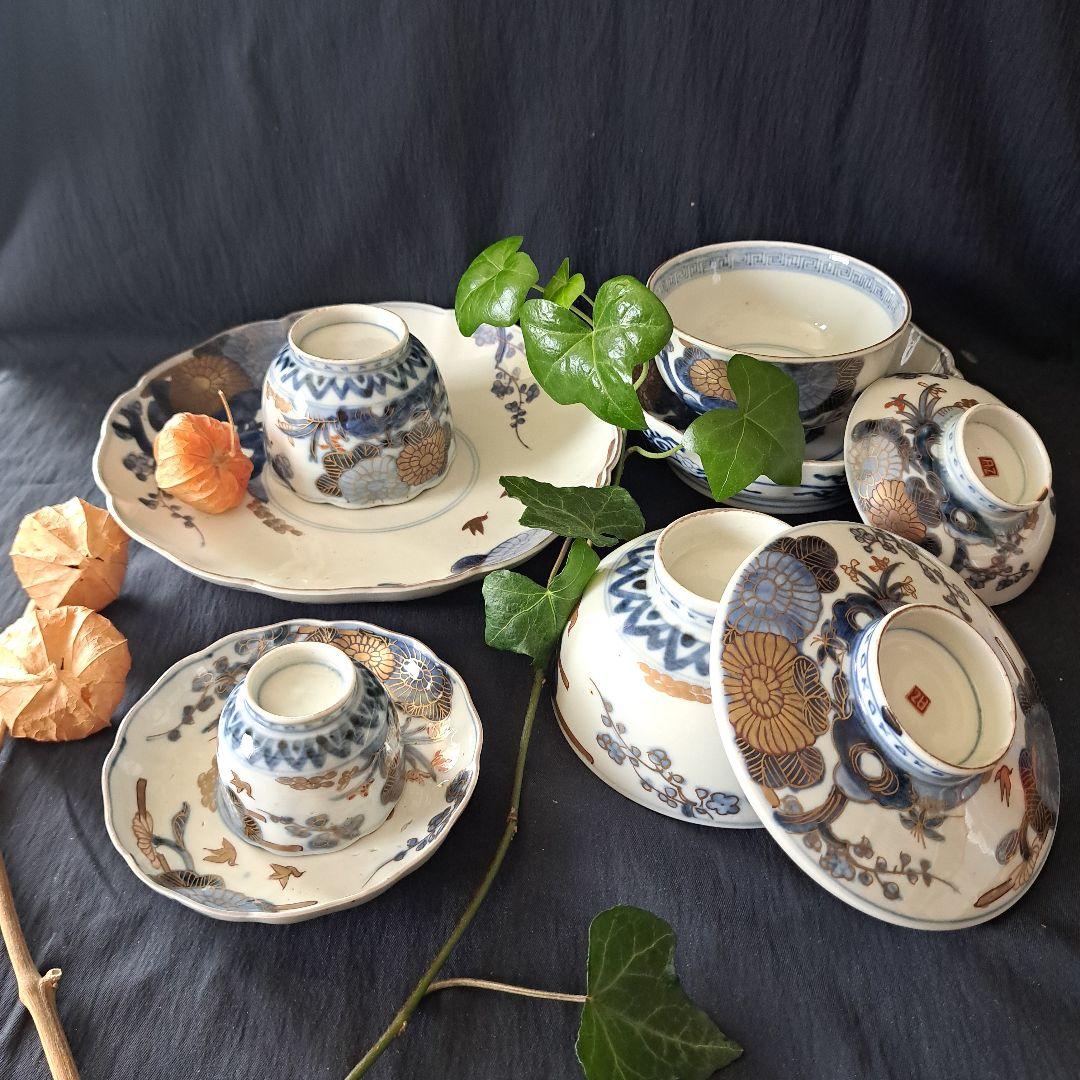 「ご成約者」です。 古伊万里色絵金彩皿 7種類1セット 骨董アンティ