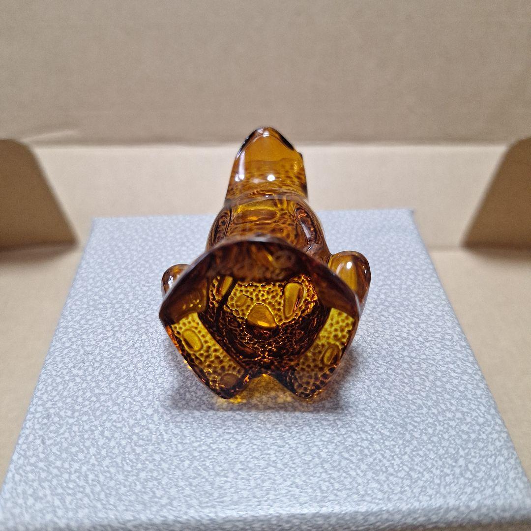 LALIQUE 琥珀色 カエルの置物