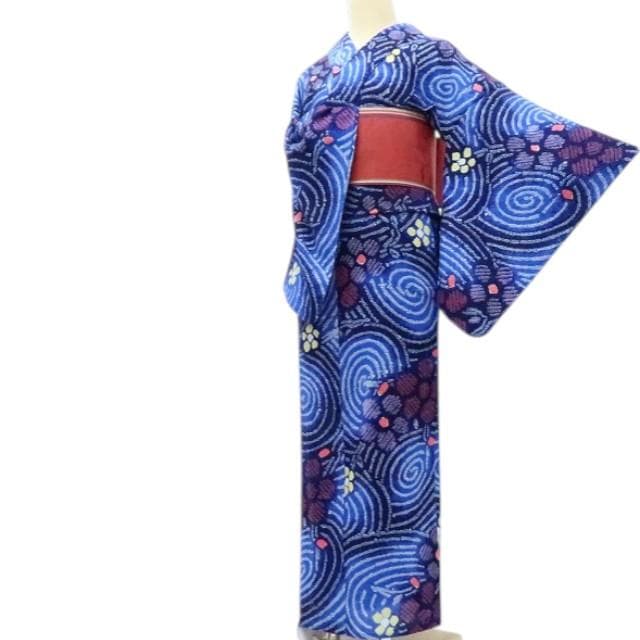 Y3348◆美品 有松鳴海絞り 綿 仕付け糸付 手縫い仕立て 高級浴衣