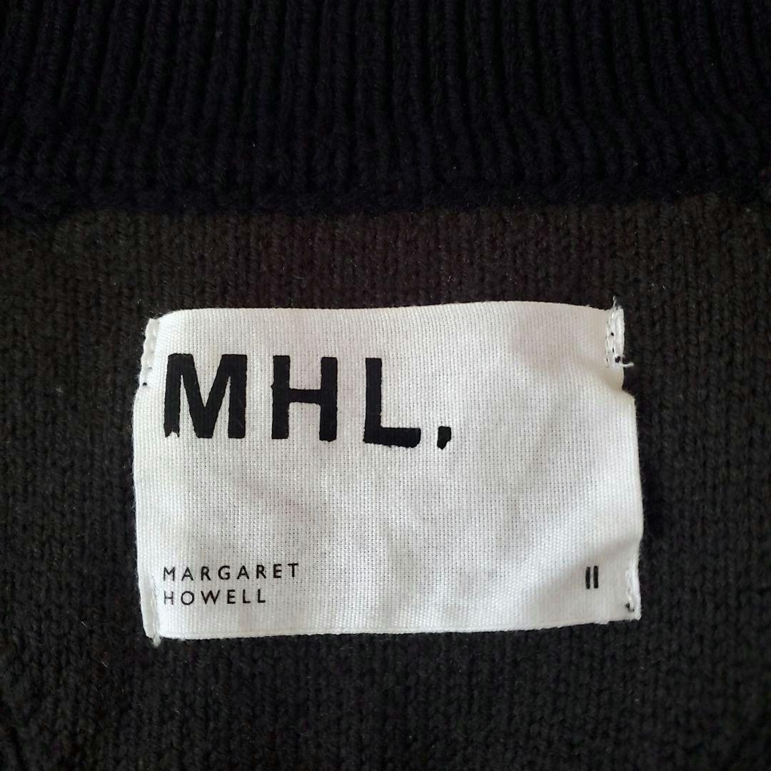 MHL マーガレットハウエル ニットジャケット ジップアップ カーディガン 黒