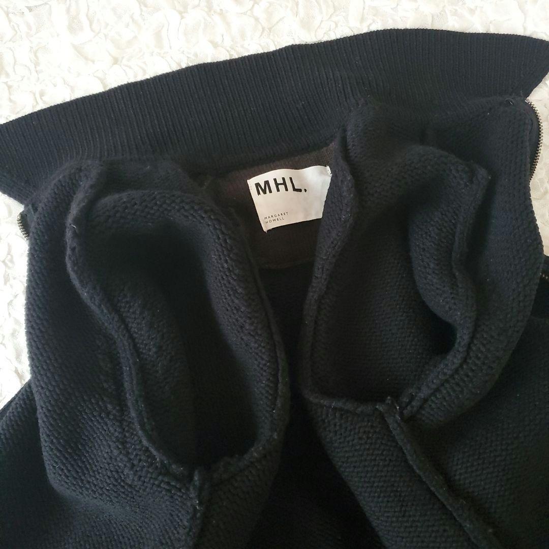 MHL マーガレットハウエル ニットジャケット ジップアップ カーディガン 黒