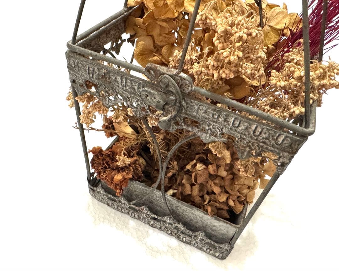 アンティーク★ ハンギングゲージ ドライフラワー ランタン　鳥かご