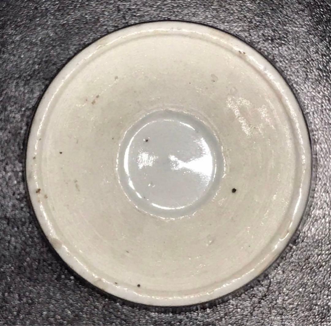 ★江戸期！時代 古伊万里 染付！寿字牡丹文/壽字紋 そば猪口/蕎麦猪口/1点！★