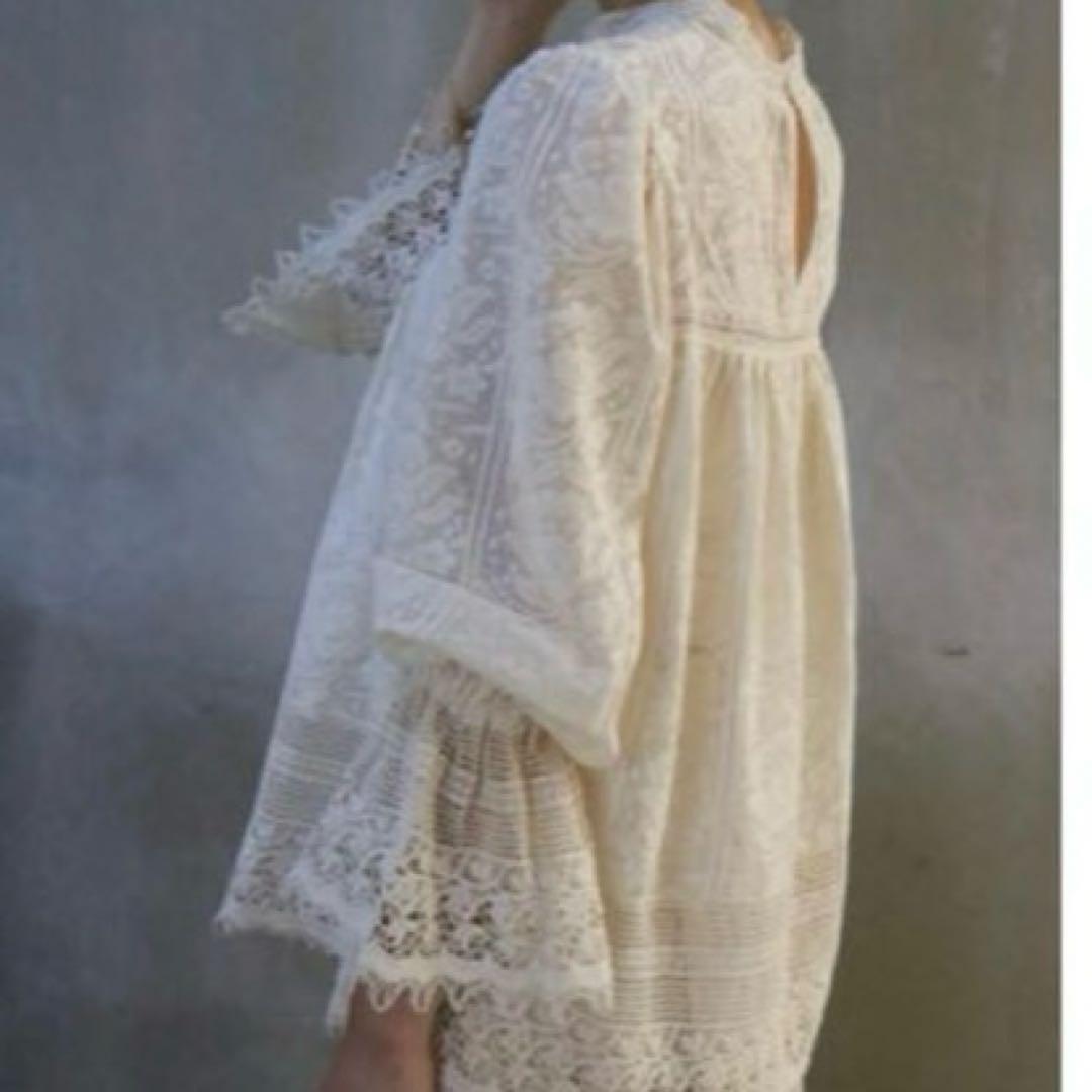 極美品ハグオーワー×ヌキテパアンティークレース調ブラウス