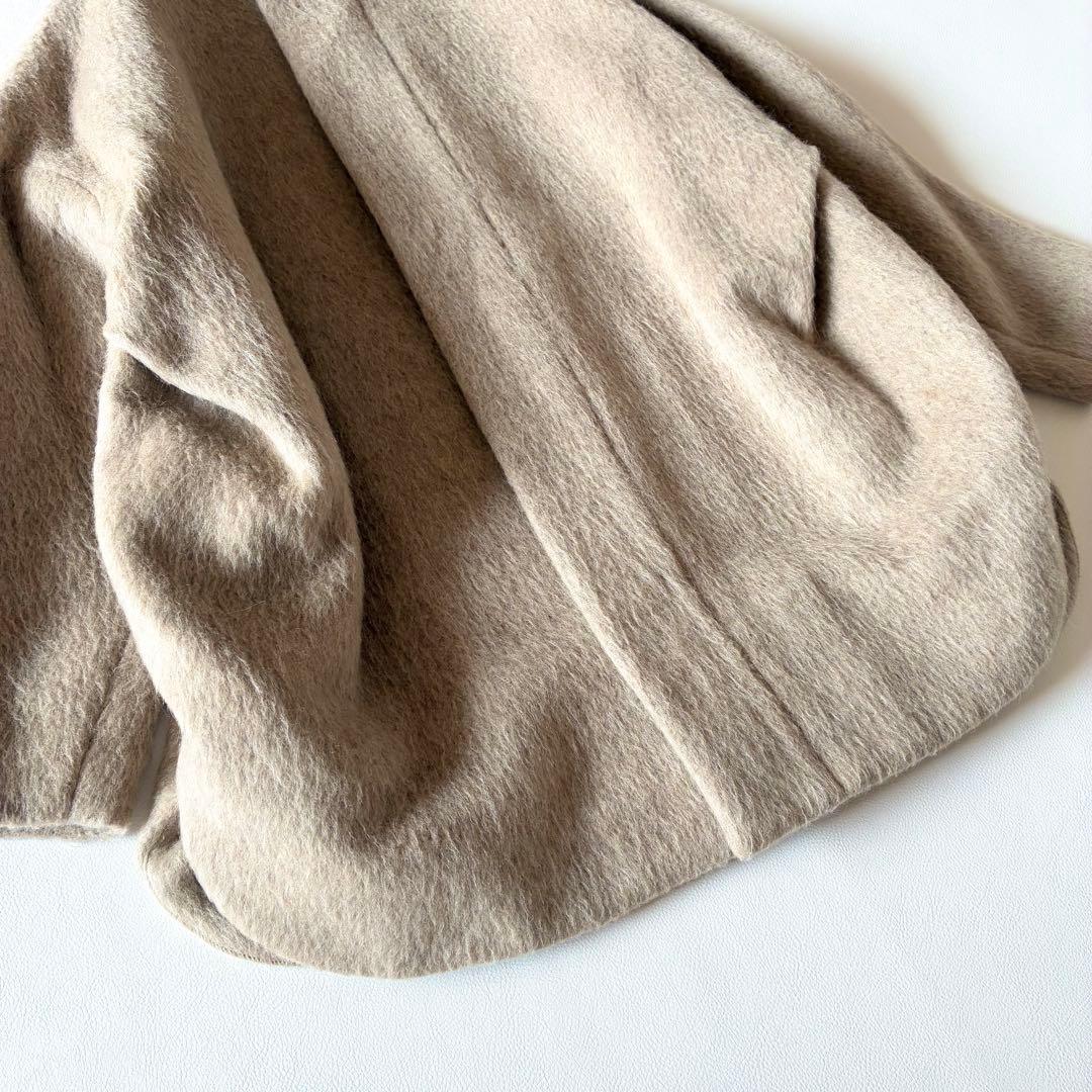 ノット　現行　TOMORROWLAND　ノーカラーシャギーコート　ウール　モヘア