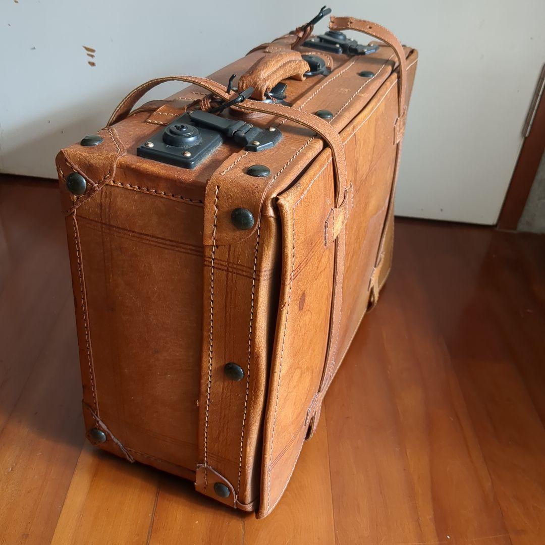 アンティーク　レザースーツケース　トランク　レトロ雑貨