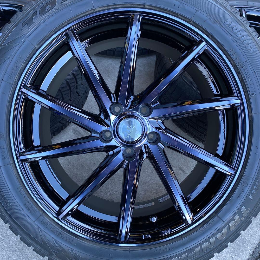 中古バリ溝トーヨースタッドレスセット225/55R19 ハリアー 送料無料