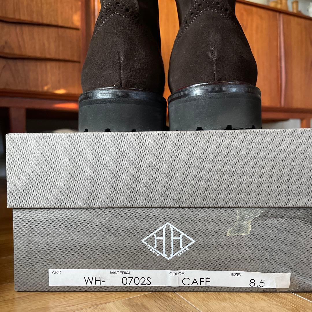 WHダブルエイチスエードブーツブラウンサイズ8.5