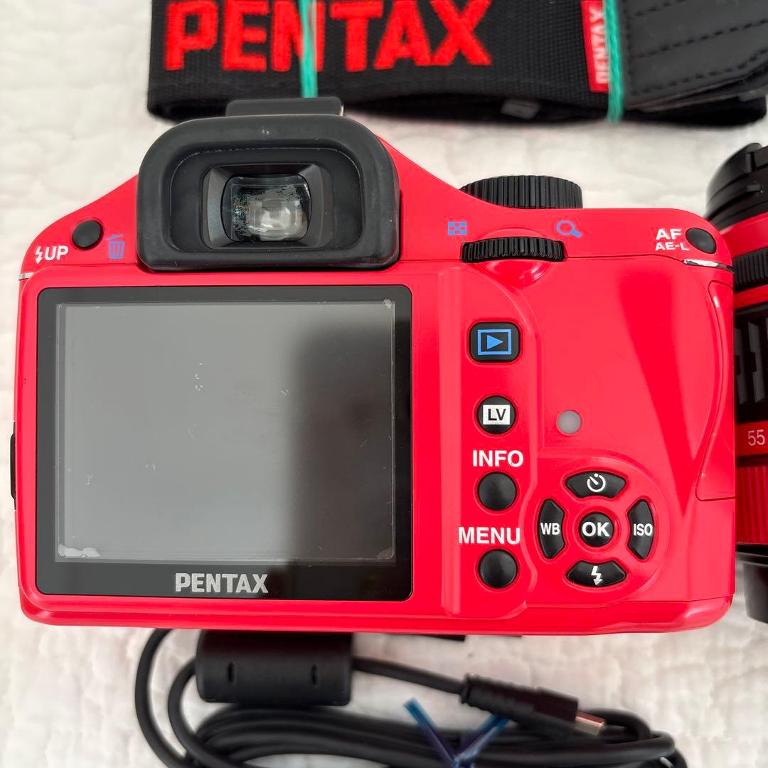 PENTAX K-x デジタル一眼レフカメラ レッド 18-55 レンズ付き