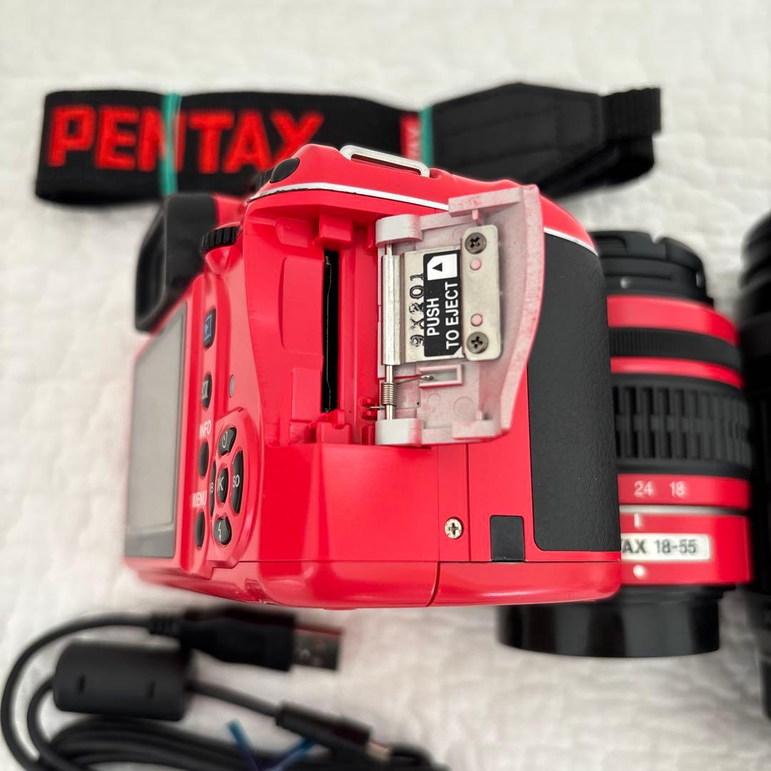 PENTAX K-x デジタル一眼レフカメラ レッド 18-55 レンズ付き
