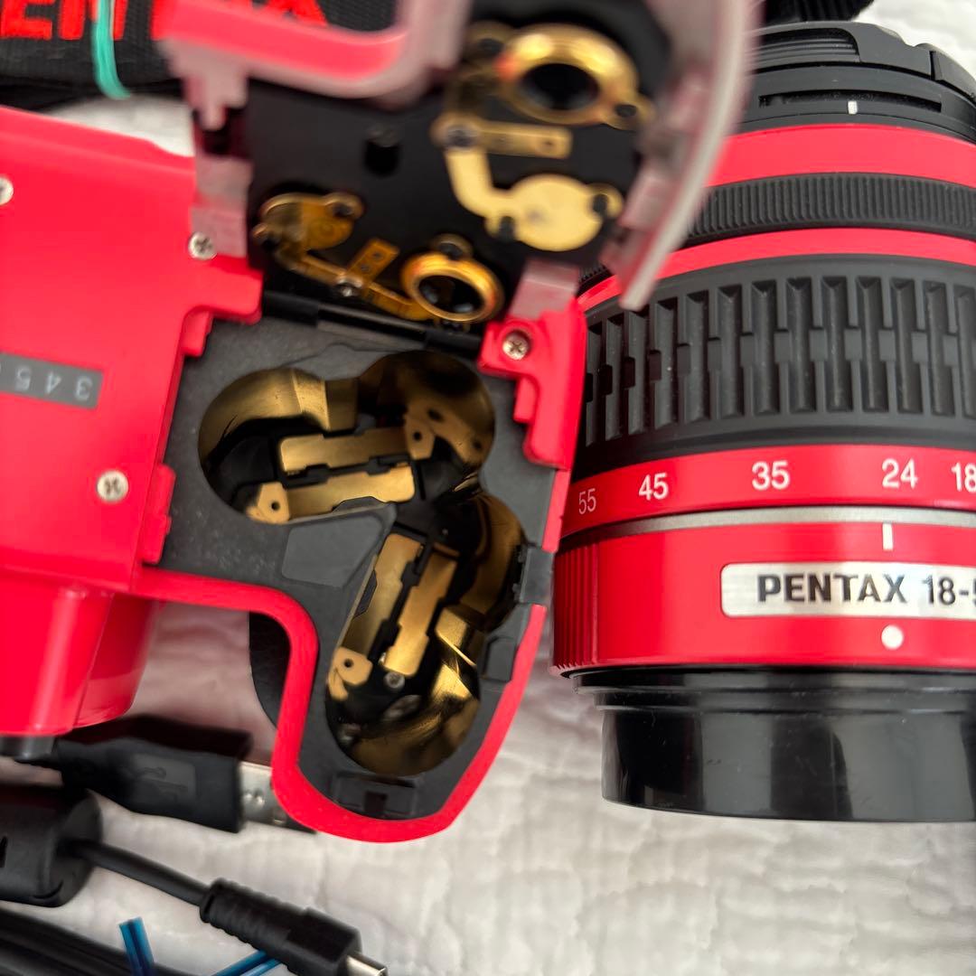 PENTAX K-x デジタル一眼レフカメラ レッド 18-55 レンズ付き