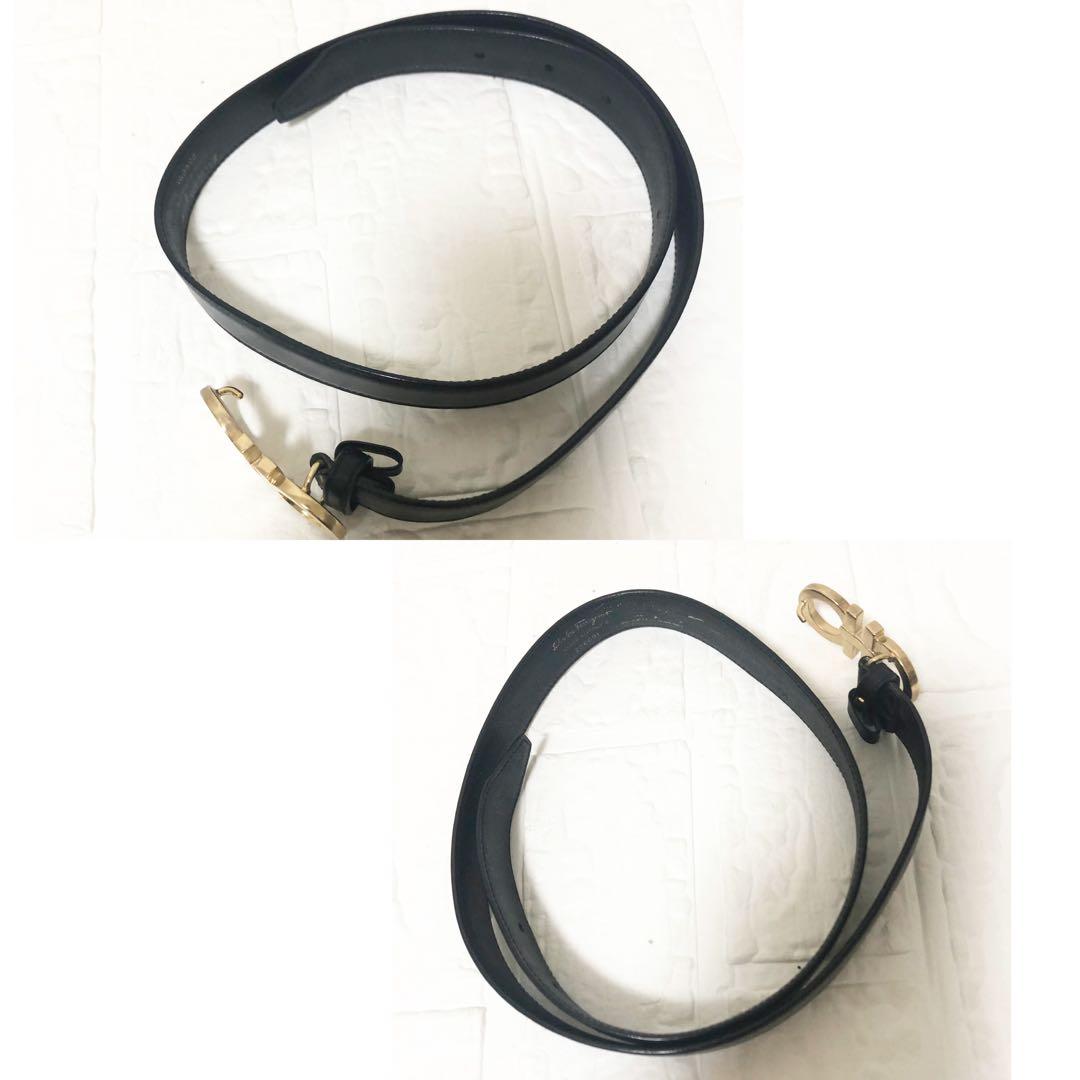 フェラガモ　ベルト　ダブル　ガンチーニ　ブラック