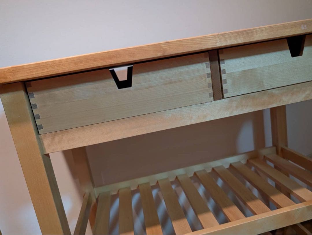 【送料込】IKEA フォルホイア キッチンワゴン 収納木製家具 動く棚 引き出し