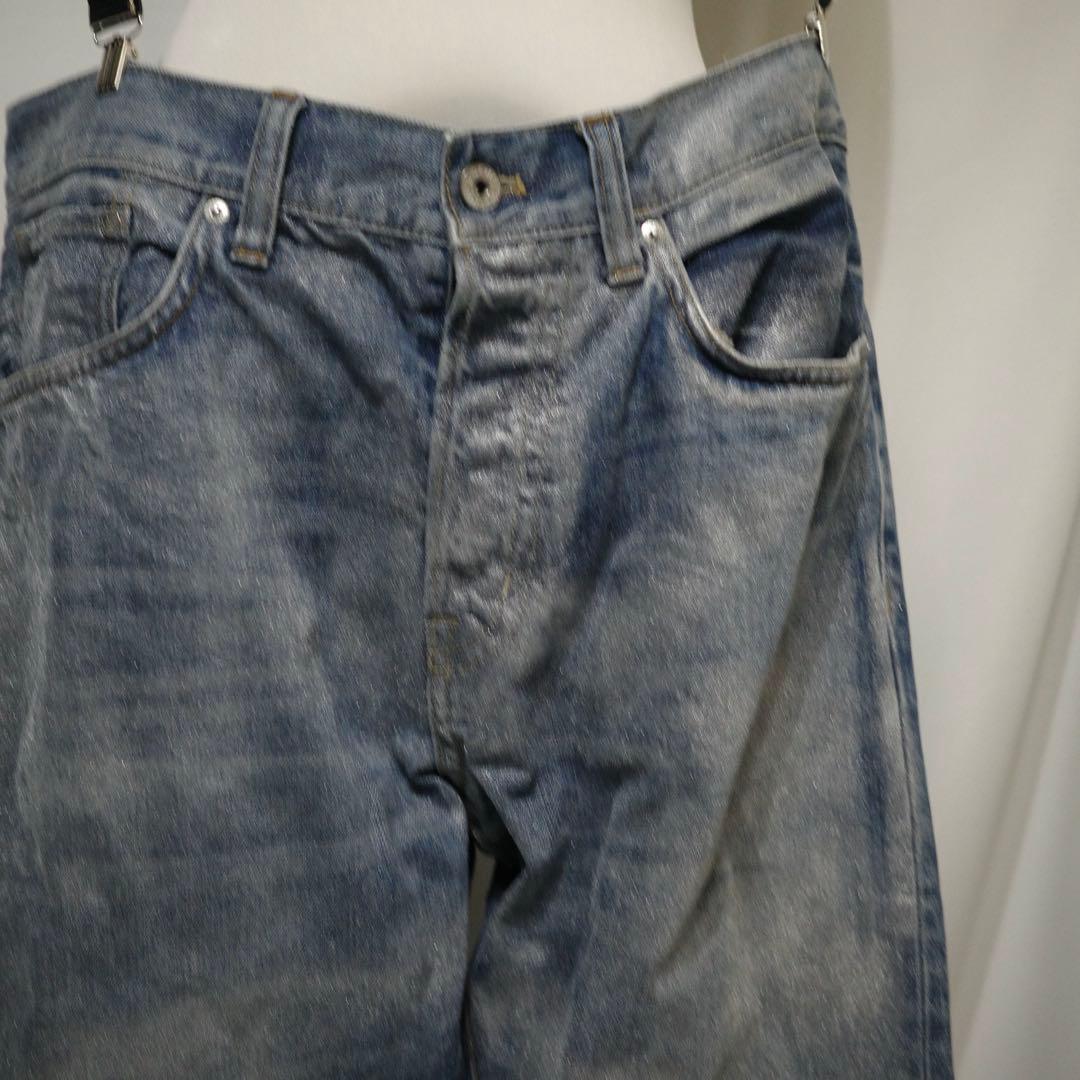 パンツ 2000's archive paint silver denim pants