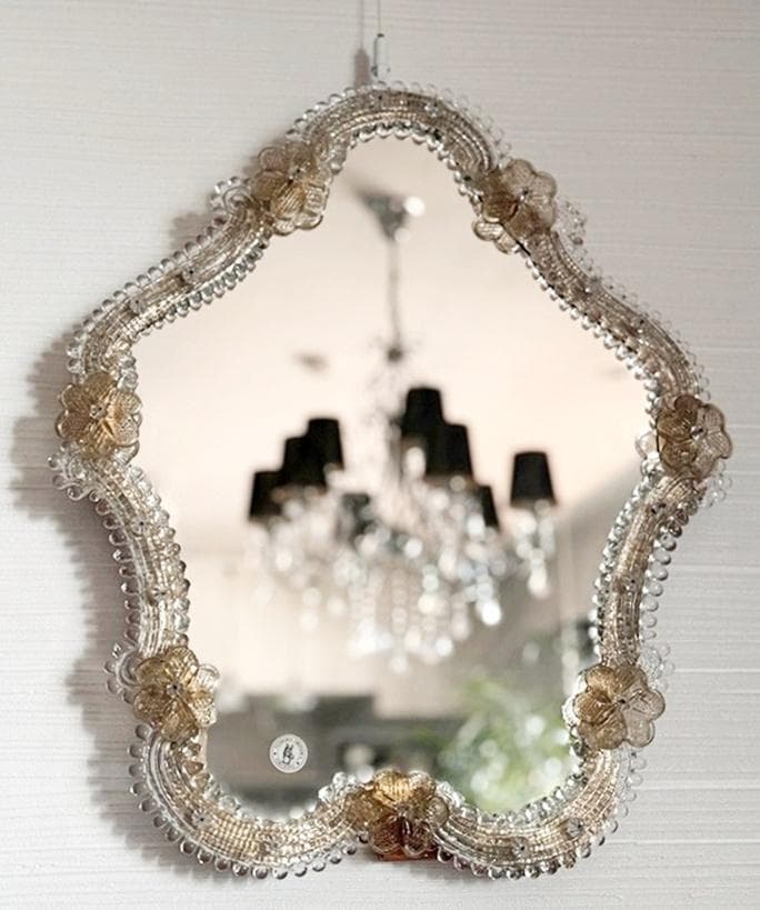 ムラーノガラス　＜Ａ＞　壁掛け・スタンドミラー　ベネチアンガラス　イタリア