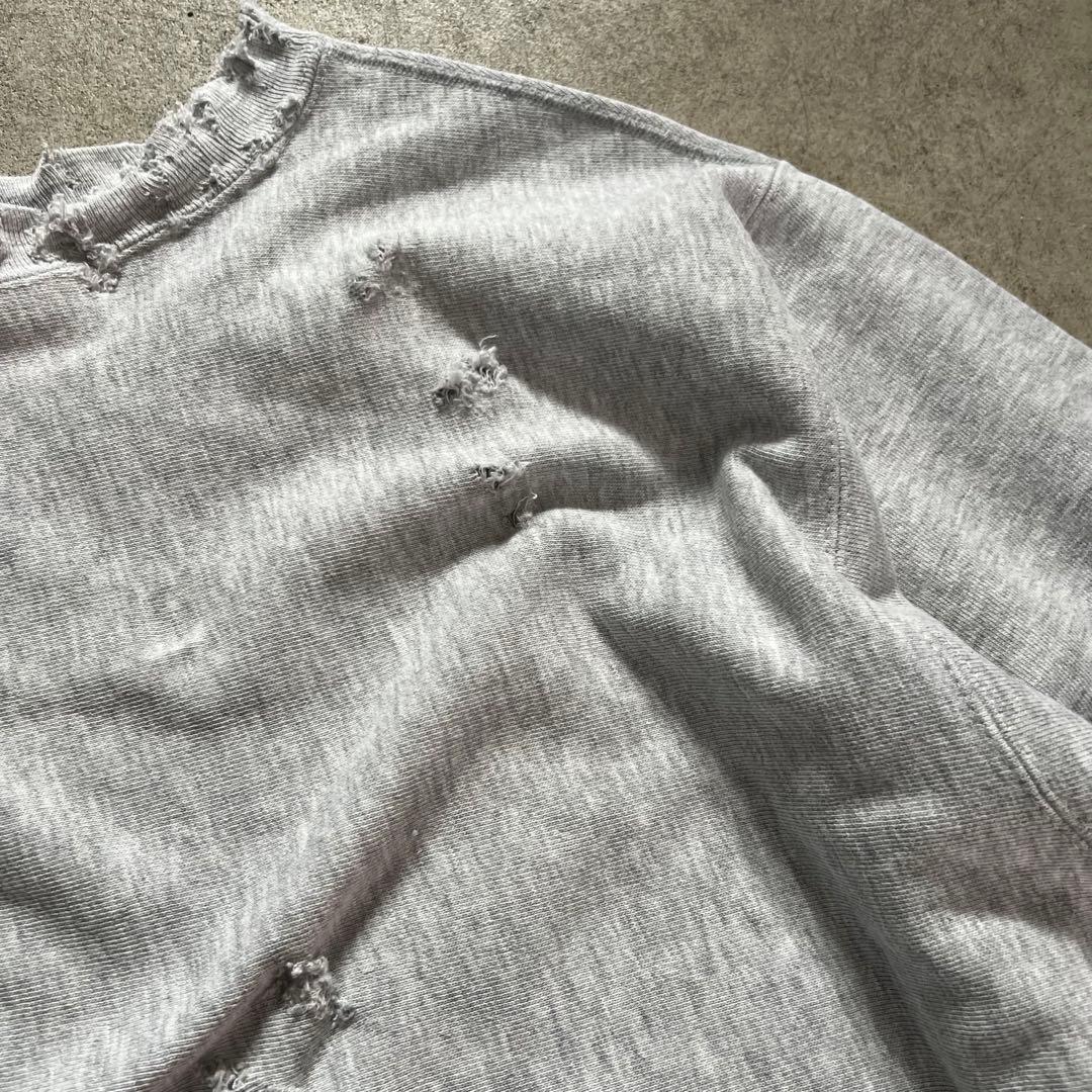 90s USA製 ダメージリバースウィーブ ボロ スウェット XLサイズ