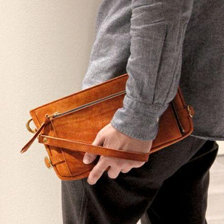 ＜中古美品＞ Ryu／2Wayレザーショルダーボディバッグ（グリーン）