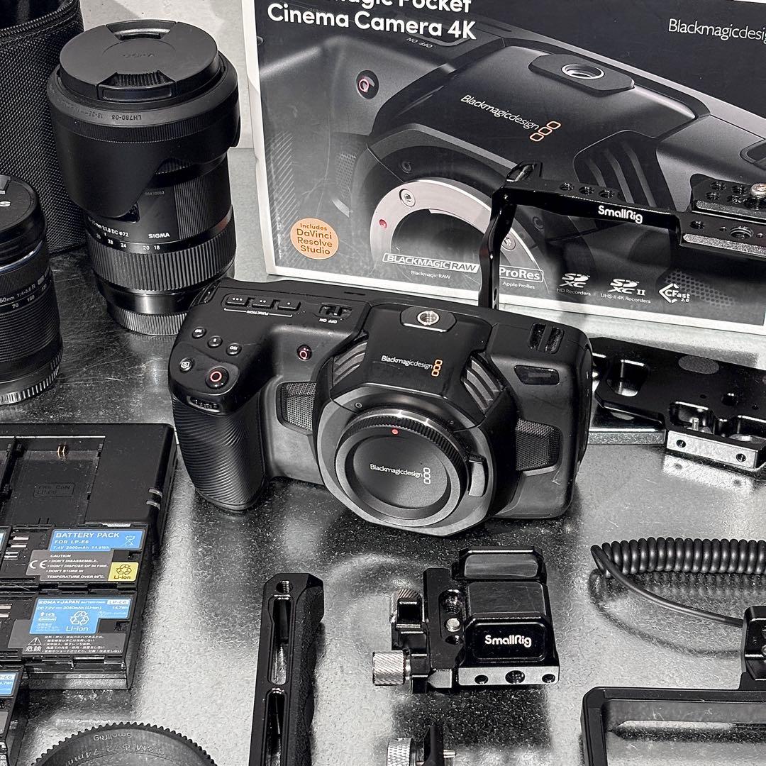 【値下げ中】すぐ使えるBMPCC4K +リグ&レンズ2個セット‼︎