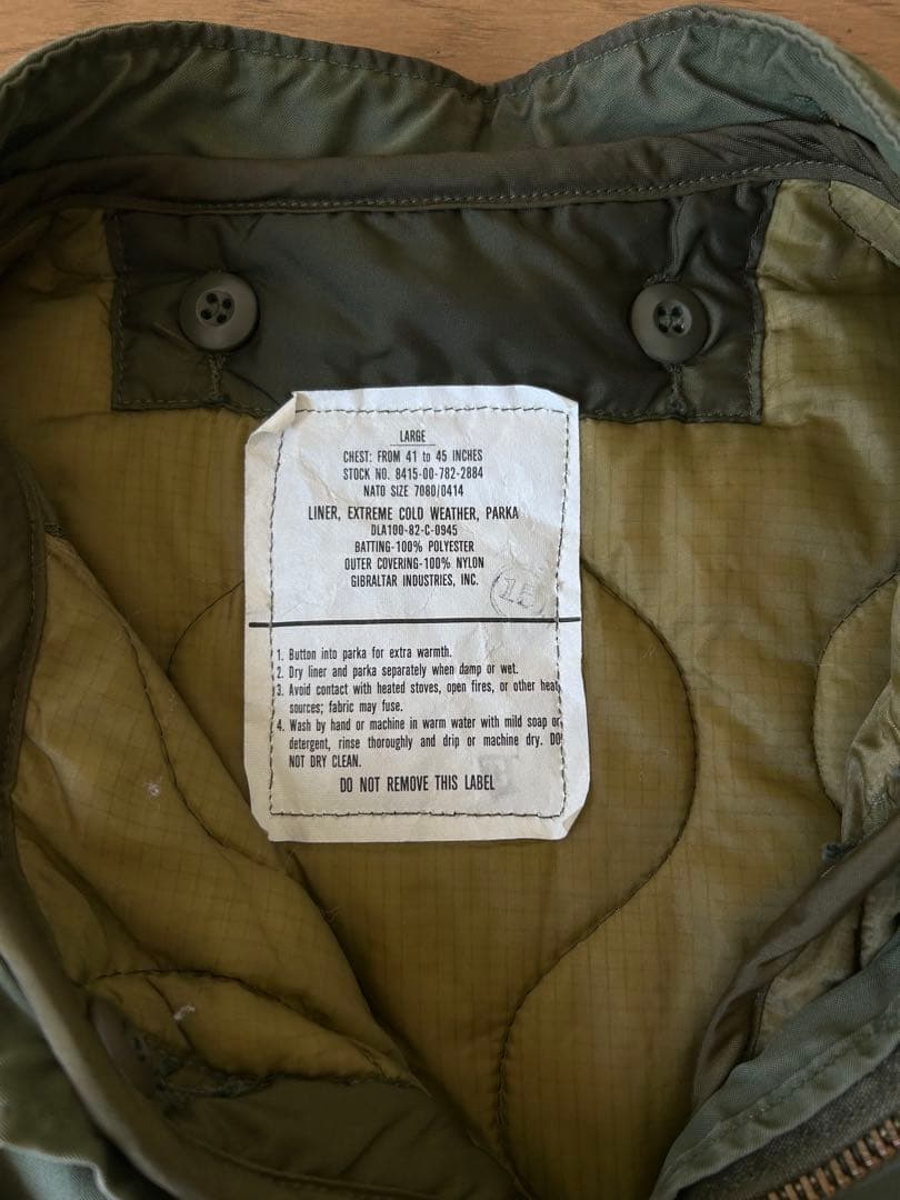 M65 フィッシュテールパーカ ライナー付き L-R