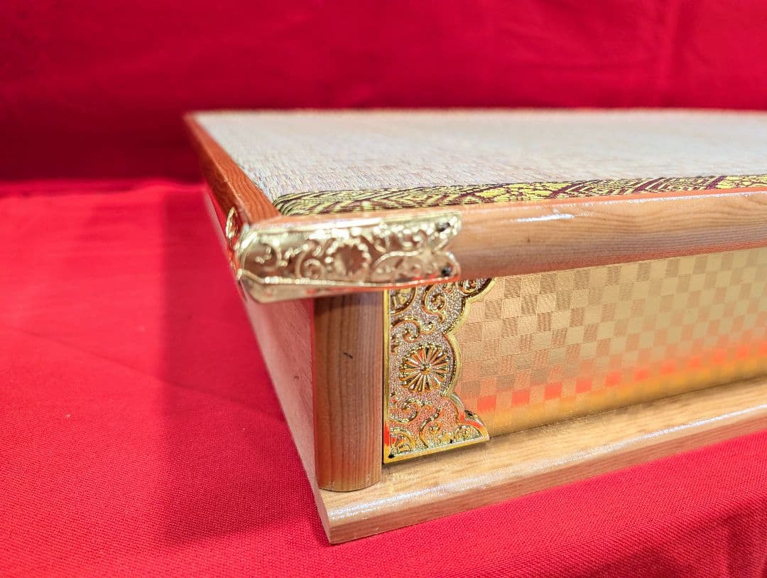 45号 黄金鶴 御殿台 セパレート 飾り台 畳台 金色 繧繝 金具 雛人形