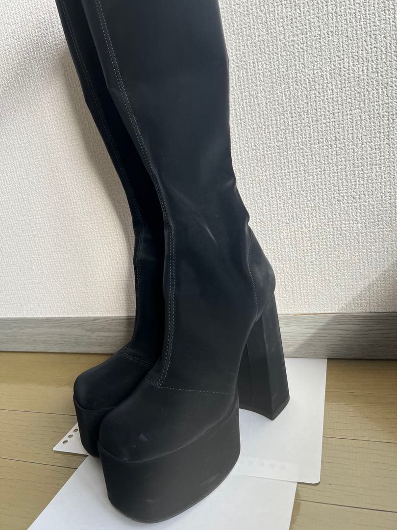 ダーリッチ　ウルトラストレッチロングブーツ黒Mサイズ-美品-