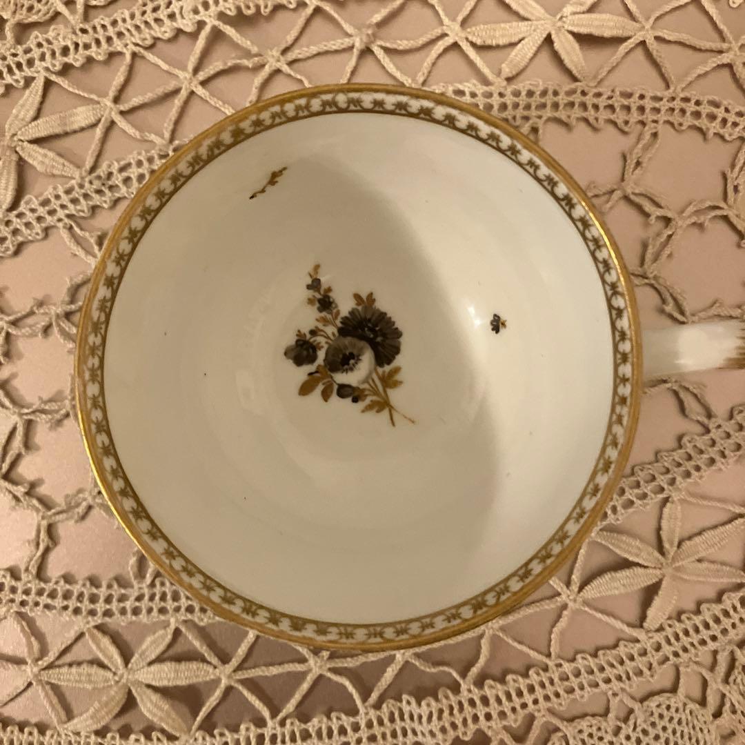 アンティークマイセン マルコリーニ期　グリザイユ　アポロとダフネ神話図CS