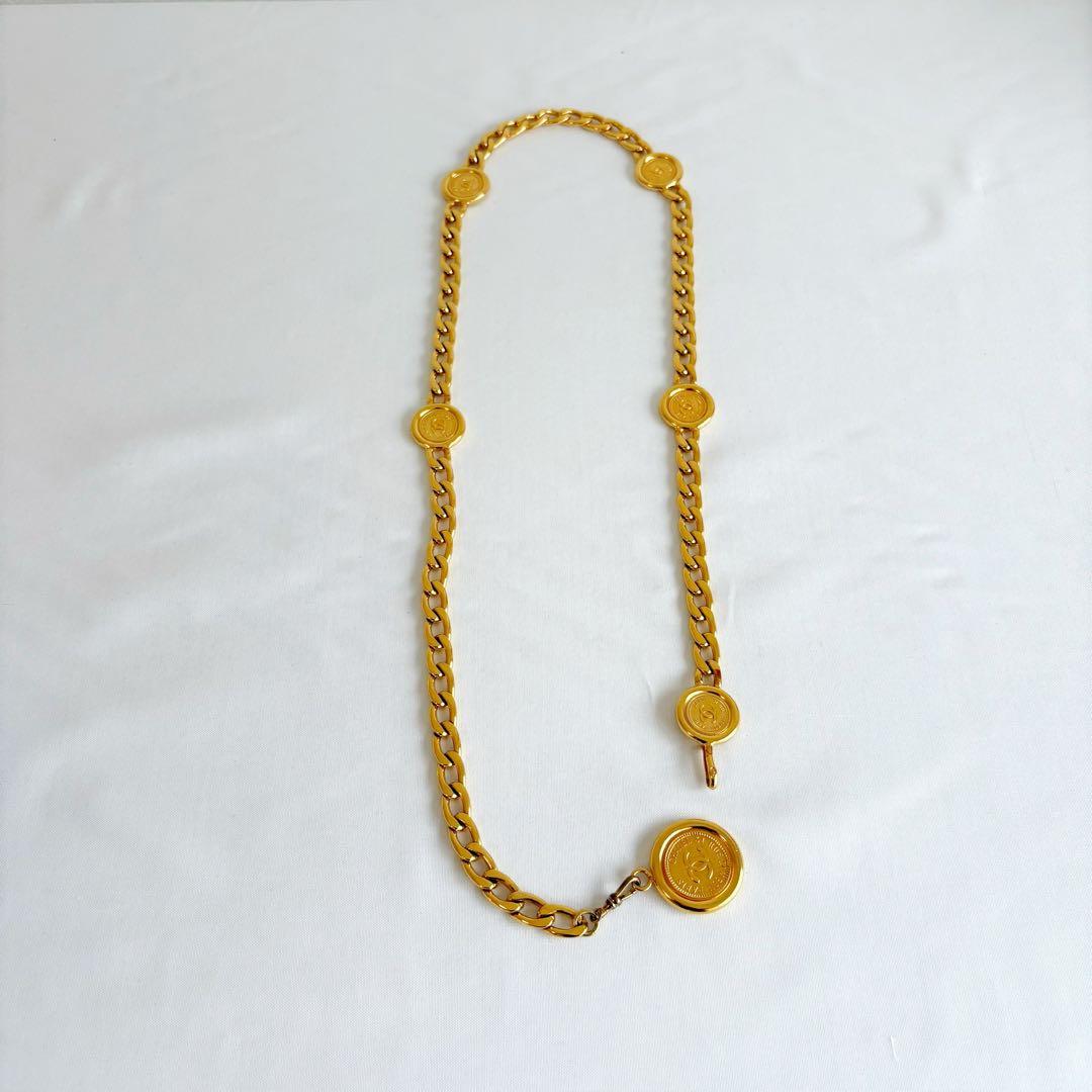 ④中古CHANEL シャネル ココマーク チェーンベルト ゴールド ヴィンテージ