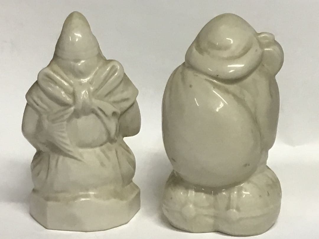 陶器製 福の神像 置物 クリーム色