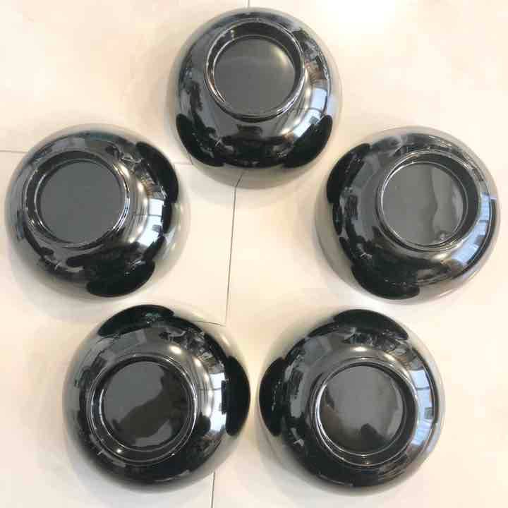 木製本漆塗 高級漆器 5客 椀 未使用 レトロ 中島泰英 黒 紅 ビンテージ
