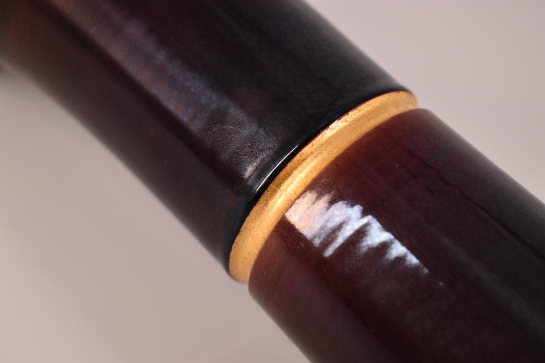 【真作】表千家 而妙斎花押 十六代 永楽善五郎(即全)作 紫交趾 末広花入 共箱