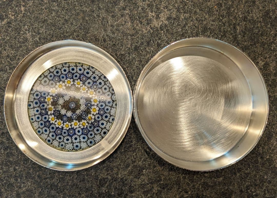 ムラーノガラス　シルバー　小物入れ　銀座WAKO