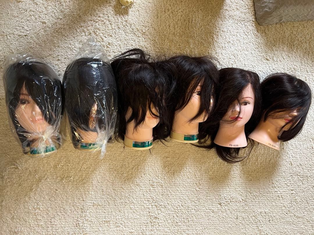 練習用カットウィッグ6点　美容師国家試験