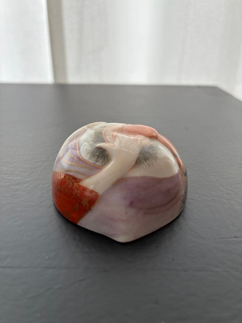 骨董 時代 美品 九谷 春画 お猪口 酒器 色彩 桃型 希少 レア コレクター