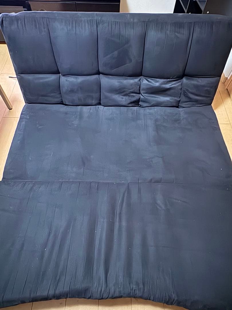 2人掛けソファベッド 黒