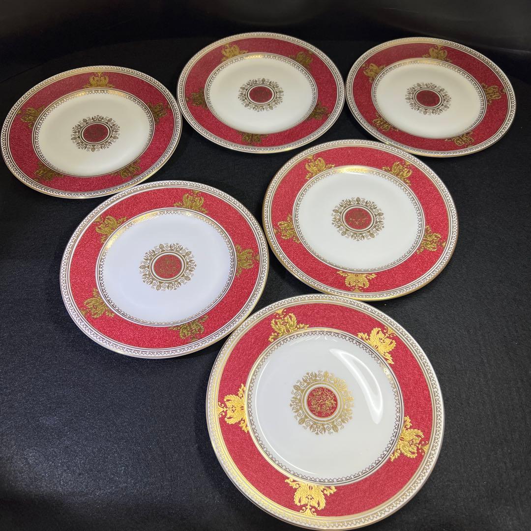 ウェッジウッド最高級シリーズ　コロンビアパウダールビー　デザートプレート6枚