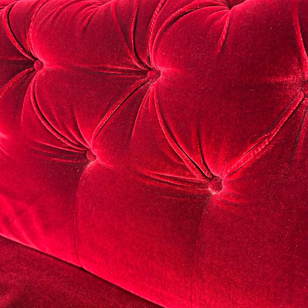 【1980's vintage】ベルベット チェスターフィールド 1Pソファ