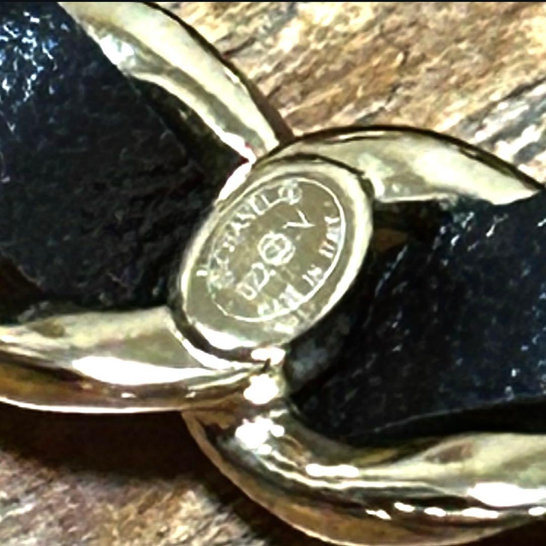 レア美品　CHANEL シャネル　ブローチ　チェーン　レザー　CCマーク