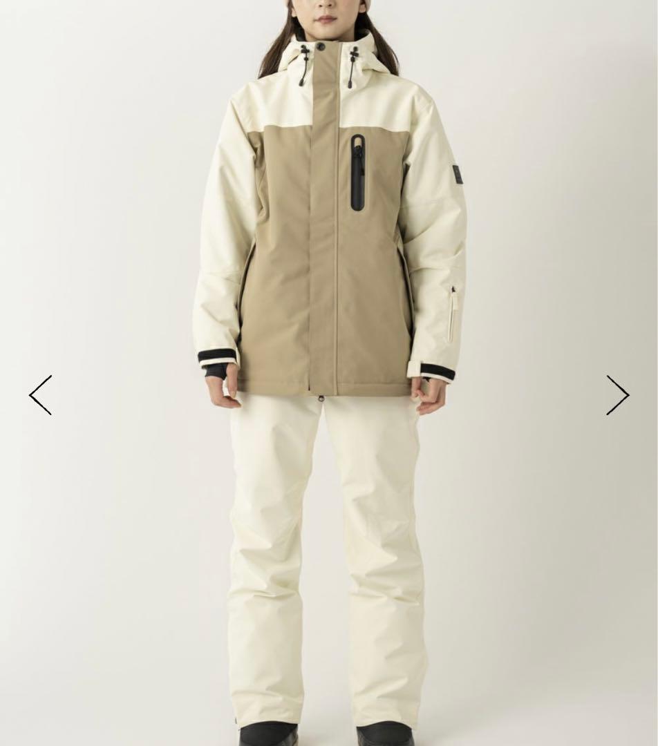 女性用スノーボードウェア ベージュホワイト