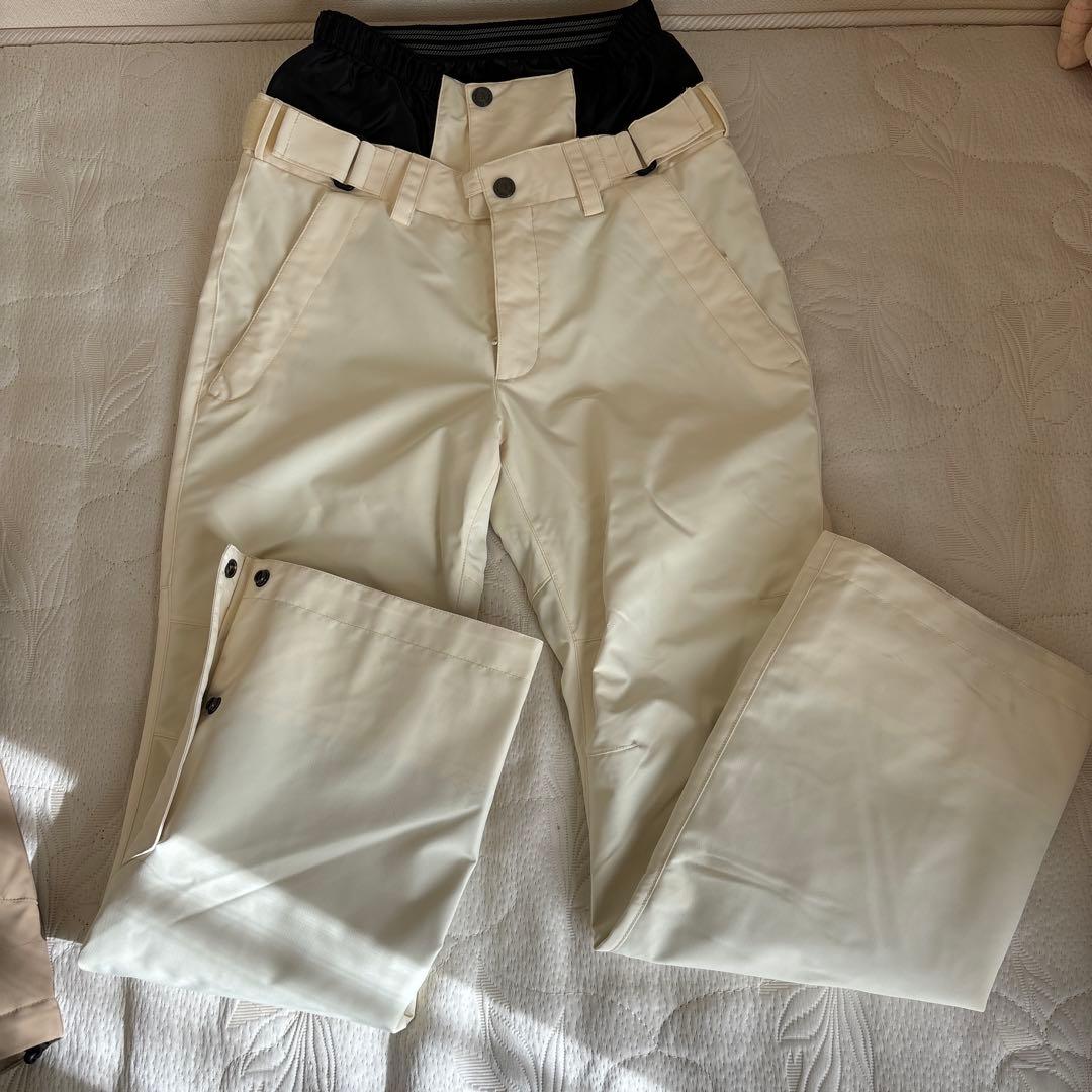 女性用スノーボードウェア ベージュホワイト