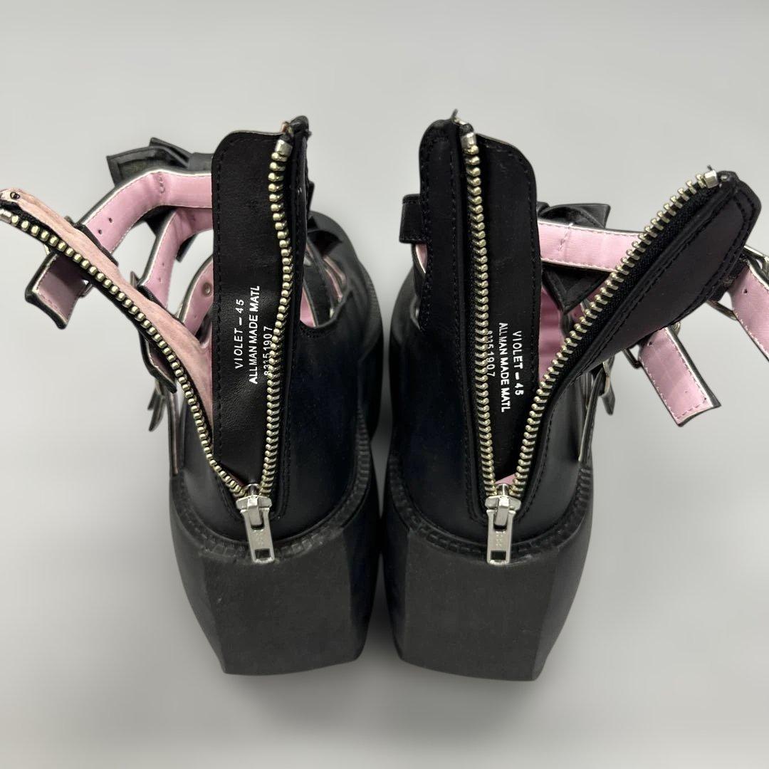 正規品 Demonia デモニア VIOLET-45 黒 厚底 おでこ靴